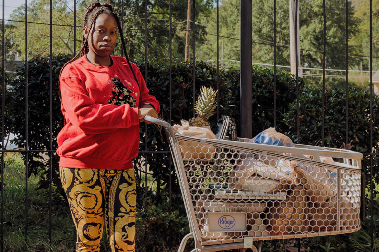 Valerie Buck outside Stewpot in Jackson, Miss., on Oct. 30, 2025.